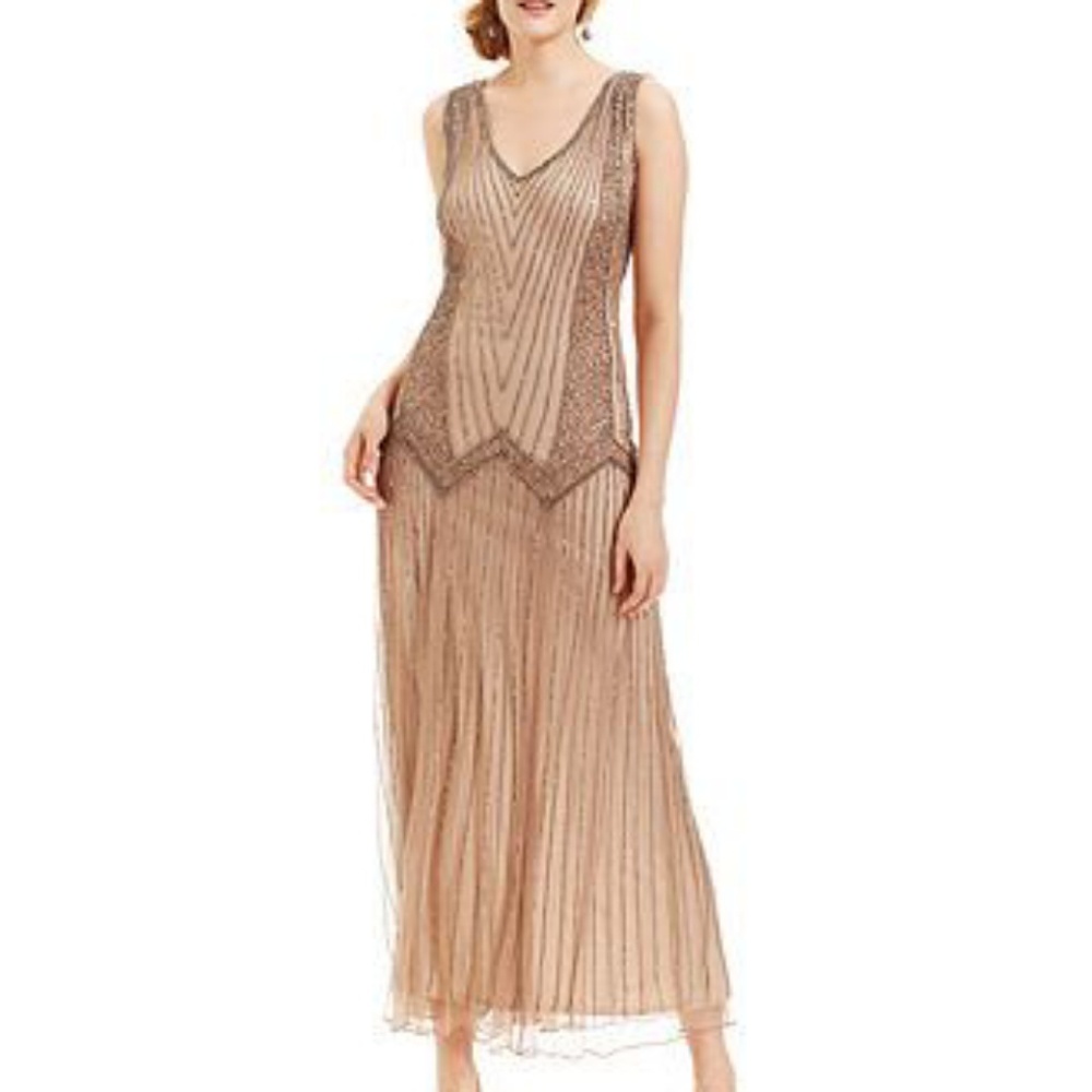 Pisarro Nights sleeveless beaded dress